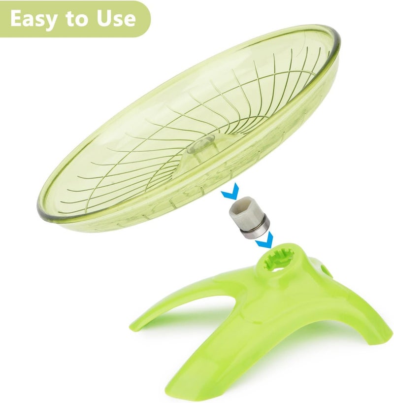 Reshiho Hamster Wheel Flying Saucer Silent Exercise Wheel Running Wheel for Hamsters, Gerbils, Mice and Other Small Pets, Silent Hamster Running Wheel (Green) - Image 5